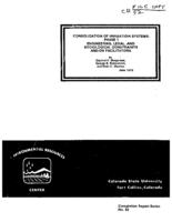 Consolidation of irrigation systems : engineering, legal, and sociological constraints and/or facilitators : phase I completion report
