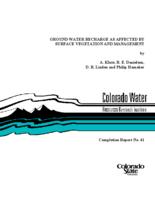 Ground water recharge as affected by surface vegetation and management