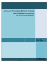 Colorado accommodations manual : selecting and using accommodations for instruction and assessment