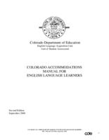 Colorado accommodations manual for English language learners