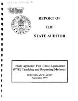 State agencies' full-time equivalent (fte) tracking and reporting methods performance audit