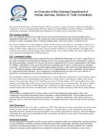 An overview of the Colorado Department of Human Services, Division of Youth Corrections