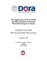 The application of feed-in tariffs and other incentives to promote renewable energy in Colorado
