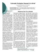 Outcome evaluation of Colorado therapeutic communities
