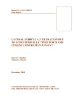 Lateral vehicle acceleration due to longitudinally tined Portland cement concrete pavement