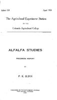 Alfalfa studies : progress report