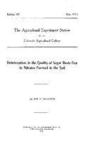Deterioration in the quality of sugar beets due to nitrates formed in the soil