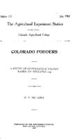 Colorado fodders : a study of comparative values based on bulletin 124