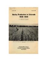 Barley production in Colorado, 1928-1935