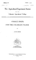 Forage crops for the Colorado plains