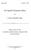 Farm costs on the Colorado Agricultural College farm
