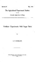 Fertilizer experiments with sugar beets