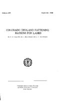Colorado dryland fattening rations for lambs