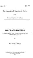Colorado fodders : an examination into their composition and comparative values