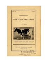 Care of the dairy heifer