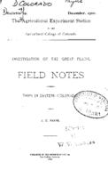 Field notes from trips in eastern Colorado