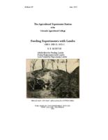 Feeding experiments with lambs : 1908-9, 1909-10, 1910-11