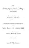 Concerning the duties of the Secretary of the State Board of Agriculture and the distribution of college seeds and plants