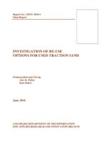 Investigation of re-use options for used traction sand
