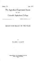 Hold-over blight in the pear