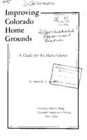 Improving Colorado home grounds : a guide for the home owner