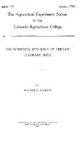 The nitrifying efficiency of certain Colorado soils