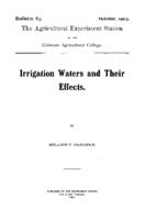 Irrigation waters and their effects