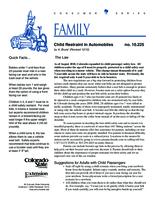 Child restraint in automobiles