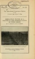 Irrigation water as a factor in the dissemination of weed seeds