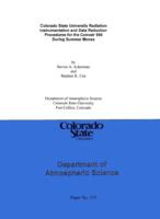 Colorado State University radiation instrumentation and data reduction procedures for the Convair 990 during summer MONEX