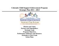 Colorado Child Support Enforcement Program strategic plan 2011-2013