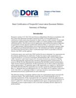 State certification of nonprofit conservation easement holders : summary of findings