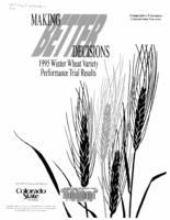 Colorado winter wheat variety performance trials results, 1995