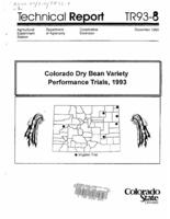 Colorado dry bean variety performance trials, 1993