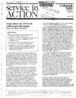 Crop water use (ET) and critical growth stages