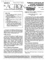 Equipment requirements and economic considerations in alcohol fuel manufacture